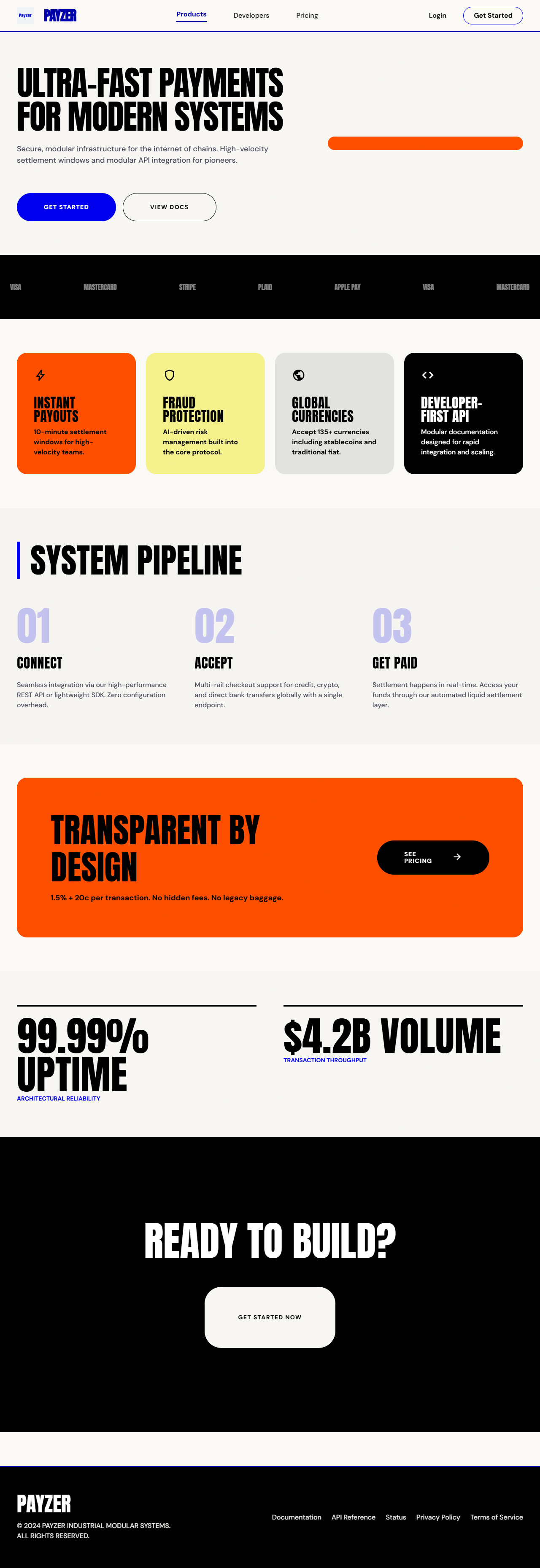Landing page generated from caldera.xyz design system